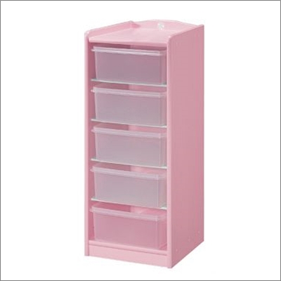 핑크투명바구니장5인용