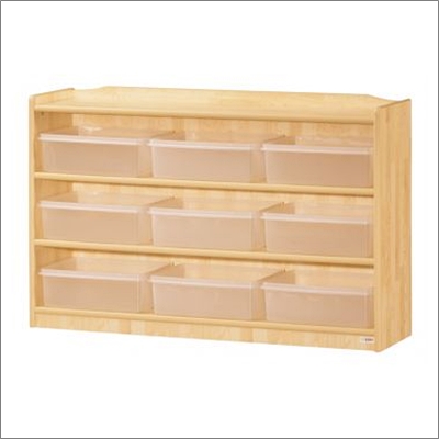 자작무늬 삼단 투명바구니장