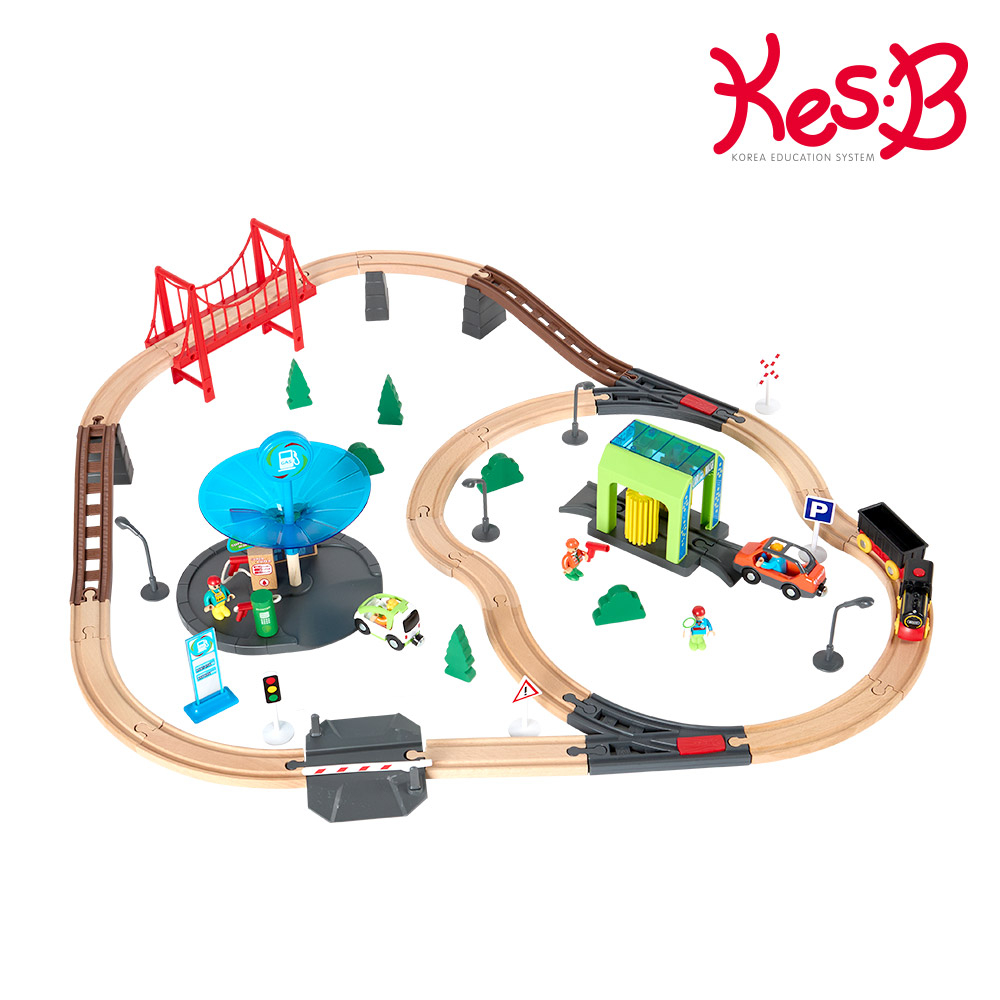 [캐스비]플레이 원목레일기차놀이 도시(2681)